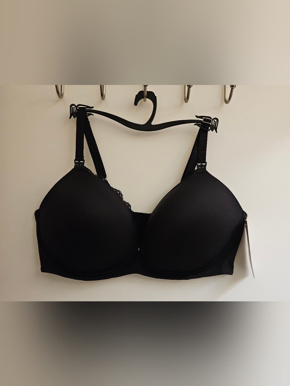 NWT Joyspun Women's Lightly Lined Wireless Nursing Bra, Plus Size XXXL, Black